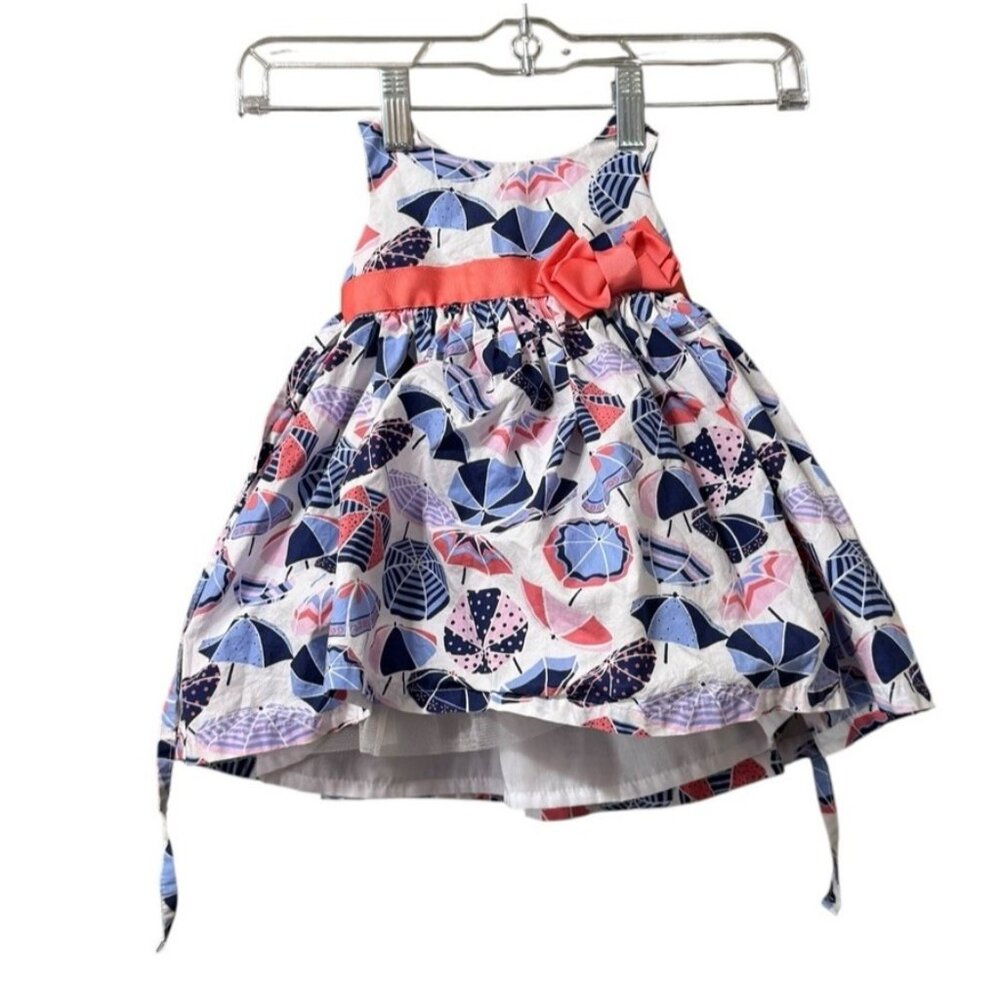 Jillians Closet 3-6 Month Old Girls Dress Summer Colorful Bow Lined Cotton Blend